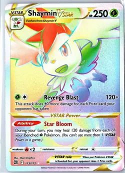 Shaymin VSTAR 173/172 Rainbow Rare Brilliant Stars Pokemon Near Mint - Image 1