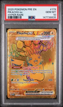 2025 POKEMON PRE EN-PRISMATIC EVOLUTIONS HYPER RARE #179 PIKACHU EX PSA 10 - Image 1