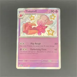Tinkatuff 166/091 SV: Paldean Fates Shiny Rare Holo Pokemon TCG - Image 1