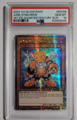 2024 YU-GI-OH! RA03-QUARTER CENTURY BONANZA #EN199 JUNK SYNCHRON PSA 10 - Image 1