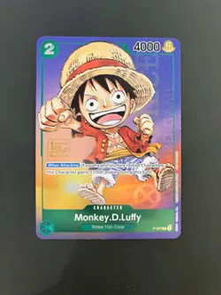 One Piece TCG Monkey.D.Luffy P-037 1st Anniversary Promo Foil NM - Image 1