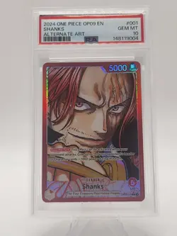 PSA 10 Shanks OP09-001 Alternate Art Leader One Piece Emperors in the New World - Image 1
