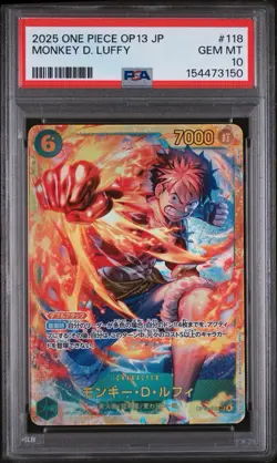 2025 ONE PIECE JAPANESE OP13-CARRYING ON HIS WILL #118 MONKEY D. LUFFY PSA 10 - Image 3