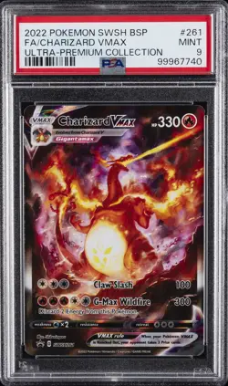 2022 POKEMON SWSH BLACK STAR PROMO #261 FULL ART/CHARIZARD VMAX PSA 9 - Image 1