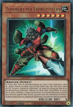 YuGiOh Todoroki der Erdblitzstern BLCR-DE035 Ultra Rare NM 1st - Image 1
