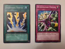 Lightning Vortex DR3-EN160 Unlimited Super Rare + Dimensional Prison 1st Ed - Image 1