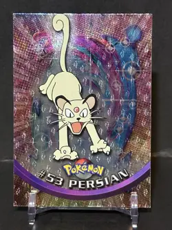 Topps #53 Persian Pokemon Card TV Animation Edition TCG - Foil Black Logo - Image 1