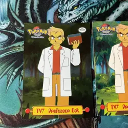 1999 Topps TV Animation Edition Card Foil Holo & Reg Card TV7 Professor Oak - Image 4