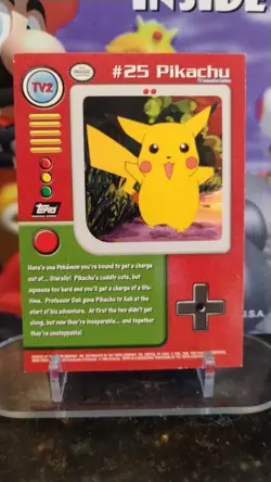 POKEMON Holo Foil Sandpaper PIKACHU TV2 Trading Card 1999 TOPPS #25 - Image 2