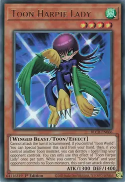 YuGiOh Toon Harpie Lady BLCR-EN066 Ultra Rare 1st NM English - Image 1