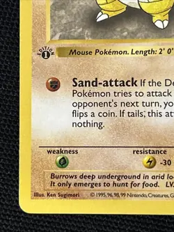 Sandshrew 62/102 (1st Edition) *Near Mint* Shadowless Never Played Card - Image 2