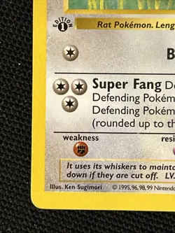 Pokemon Raticate 40/102 (1st Edition) Shadowless *Near Mint* Never Played Card - Image 2