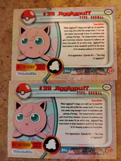 Non + Foil/Holo Jigglypuff #39 Card, Pokemon Topps Series 1, Blue Label, - Image 2