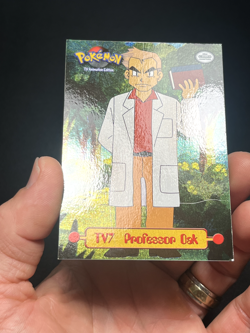 Topps Pokemon 1st print blue logo rainbow foil TV7 Professor Oak puzzle card - Image 2