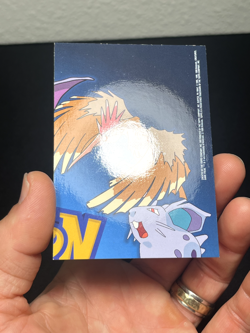 Topps Pokemon 1st print blue logo rainbow foil TV7 Professor Oak puzzle card - Image 4