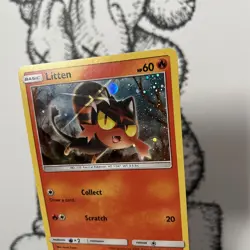 Litten SM08 Cosmos Holo Black Star Promo Pokemon Card MINT / NM English S&M 2017 - Image 2
