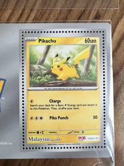 RARE Pokemon 151 Malaysian Post Stamp Promo Cards Pikachu Charizard Blastoise - Image 2