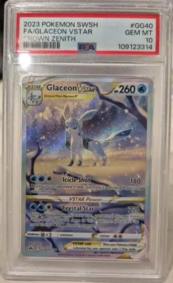 Pokemon TCG Crown Zenith Glaceon VSTAR Ultra Rare Holo Card GG40/GG70 PSA 10 - Image 1