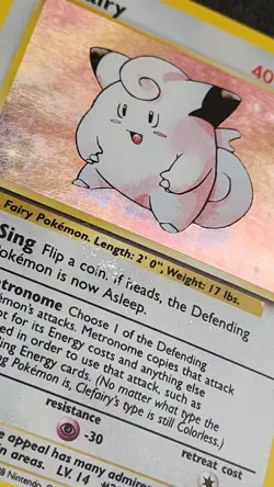 Clefairy 5/102 Base Set Holo Holo Rare WOTC Pokemon Card - LP - Image 2