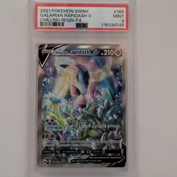 Galarian Rapidash V 168/198 Sword&Shield Chilling Reign 2021 PSA 9 Pokemon Card - Image 1
