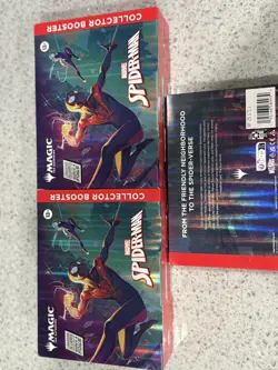 Magic MTG Marvel Spiderman Collector Booster Omega Factory Sealed 5 Total Boxes! - Image 3