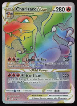 Charizard VSTAR 174/172 Rainbow Secret Rare Brilliant Stars Pokemon English NM - Image 1