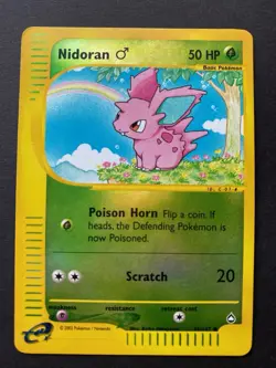 Nidoran M - Aquapolis - 96/147 - Reverse Holo - WOTC - Pokemon TCG - LP - Image 1