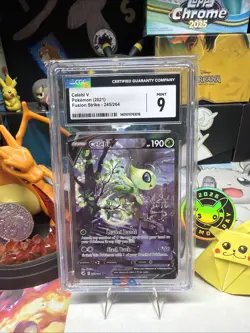 Pokemon TCG CGC 9 Celebi V Fusion Strike 245/264 Full Art Holo English - Image 1
