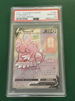 2021 POKEMON SWORD & SHIELD CHILLING REIGN #183 FULL ART/BLISSEY V PSA 10 - Image 1