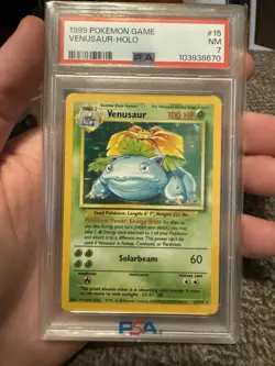 #2 1999 Pokemon Game #15 Venusaur Holo PSA 7 NM - Image 1
