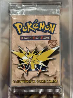 1999 Pokemon Zapdos 1st Edition Fossil Booster Pack WOTC Sealed - PSA 9 MINT ⚡ 742818060714 - Image 2