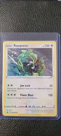 Pokemon TCG Rayquaza SWSH029 Cosmos Holo Black Star Promo Swirl NM - Image 3