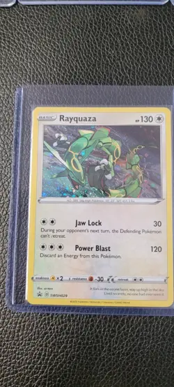 Pokemon TCG Rayquaza SWSH029 Cosmos Holo Black Star Promo Swirl NM - Image 5