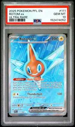 2025 POKEMON PFL EN-PHANTASMAL FLAMES ULTRA RARE #111 ROTOM EX PSA 10 - Image 1