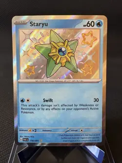 STARYU 118/091 SHINY RARE PALDEAN FATES POKEMON HOLO NM/M - Image 1