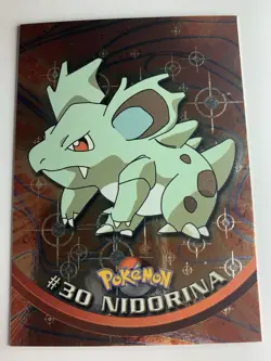 1999 Topps Pokemon TV #30 Nidorina (B) Foil Black Logo (Pokeballs 4th Print) - Image 1