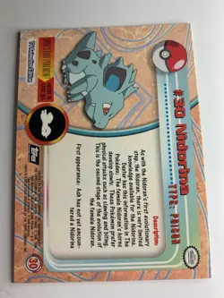 1999 Topps Pokemon TV #30 Nidorina (B) Foil Black Logo (Pokeballs 4th Print) - Image 2