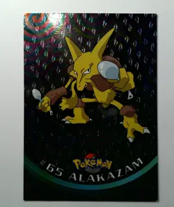 1999 Topps Pokemon TV Animation Alakazam #65 Black Logo Foil - Image 1