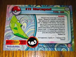 Pokemon TV Animation #11 Metapod Holo Foil 2000 Topps Blue Logo 1st Edition - Image 2