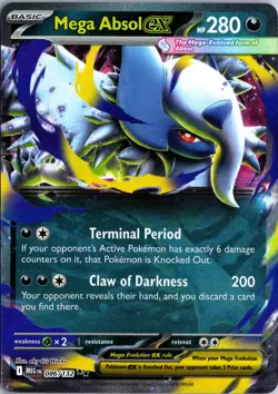 Mega Absol ex 086/132 Double Rare Mega Evolution Pokemon Near Mint - Image 1