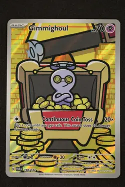 Pokemon TCG Gimmighoul Paradox Rift 198/182 Holo Illustration Rare NM Full Art - Image 1