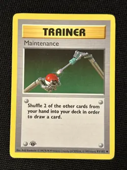 Pokemon Maintenance 83/102 (1st Edition) Shadowless *Near Mint* Never Played - Image 1