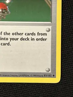 Pokemon Maintenance 83/102 (1st Edition) Shadowless *Near Mint* Never Played - Image 5