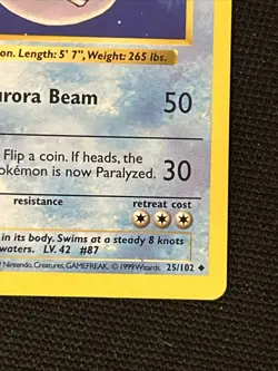 Pokemon Dewgong 25/102 (1st Edition) Base Set (Shadowless) - Image 5