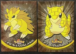 Topps Sandslash #28 & Sandshrew #27 Silver Foil Pokemon Holo Nm - Lp - Image 1