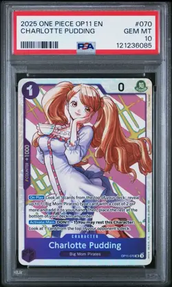 One Piece A Fist Of Devine Speed # 070 Charlotte Pudding PSA 10 GEM MINT! Pop 5! - Image 1
