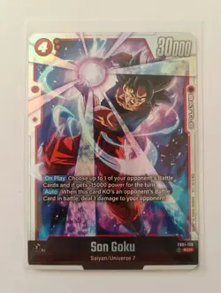 DBS Dragon Ball Fusion World FB01-139 Son Goku SCR Secret Rare Card - Image 1