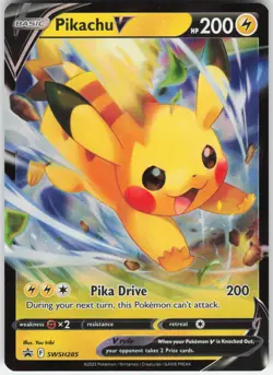 Pikachu V Promo SWSH: Sword & Shield Promo Cards SWSH285 LP-NM - Image 1