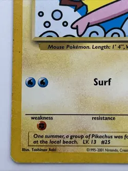 Surfing Pikachu #28 Black Star Promo Rare Vintage Pokemon Card - LP - Image 4