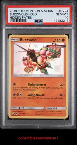 Pokemon Hidden Fates Buzzwole SV24 PSA 10 - Image 1